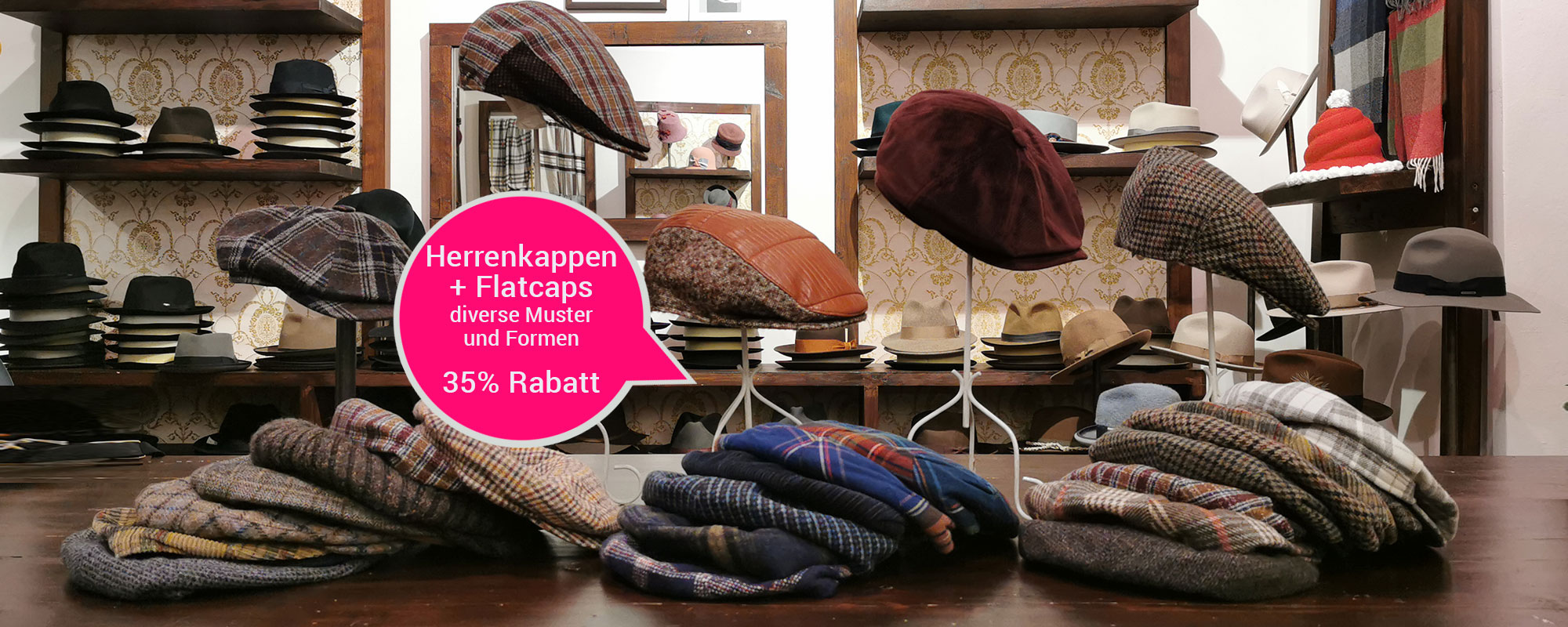 Herrenkappen + Flatcaps - diverse Muster und Formen 35% Rabatt