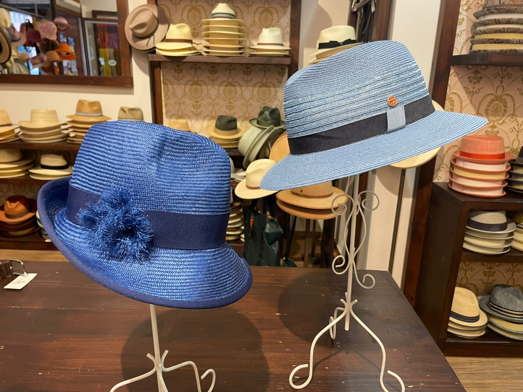 Hanfhut Trilby in Blau aus der Hutmanufaktur