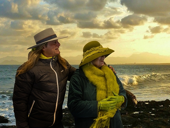 HutUp Wollschal Lederhandschuh Winterhut